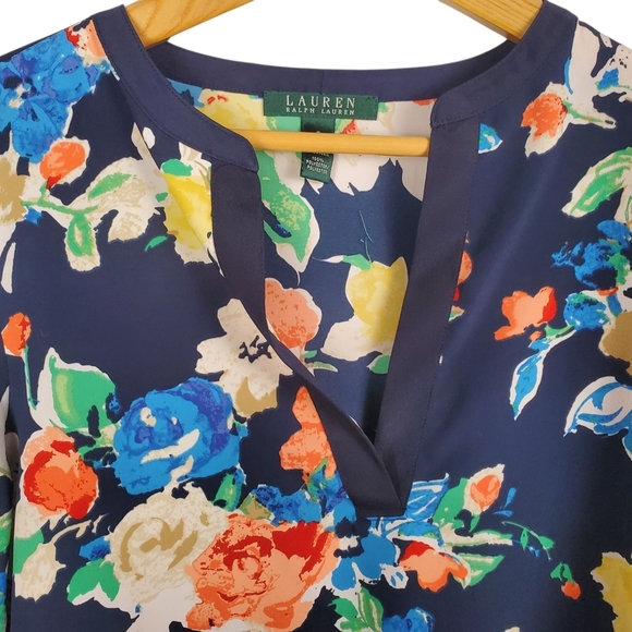 Lauren Ralph Lauren Multicolor Floral Blouse. SMALL - Picture 2 of 9